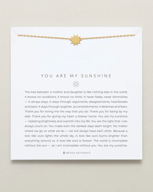 You Are My Sunshine Necklace Gold