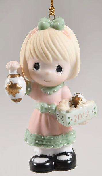 Precious Moments "Light Your Heart With Christmas Joy" Dated 2012 Porcelain Girl Figurine