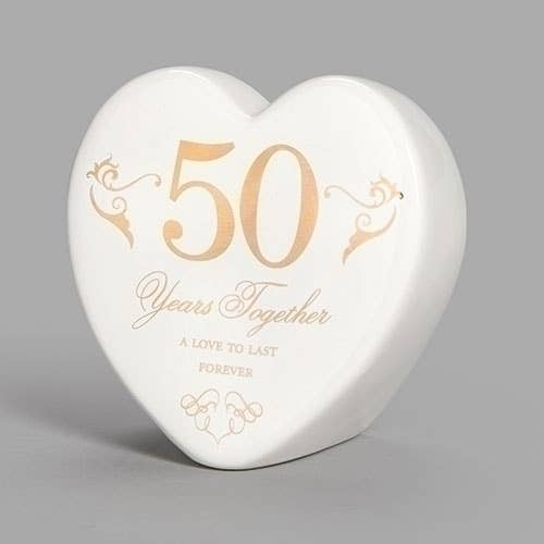Roman - 3.75"H 50TH ANNIVERSARY HEART