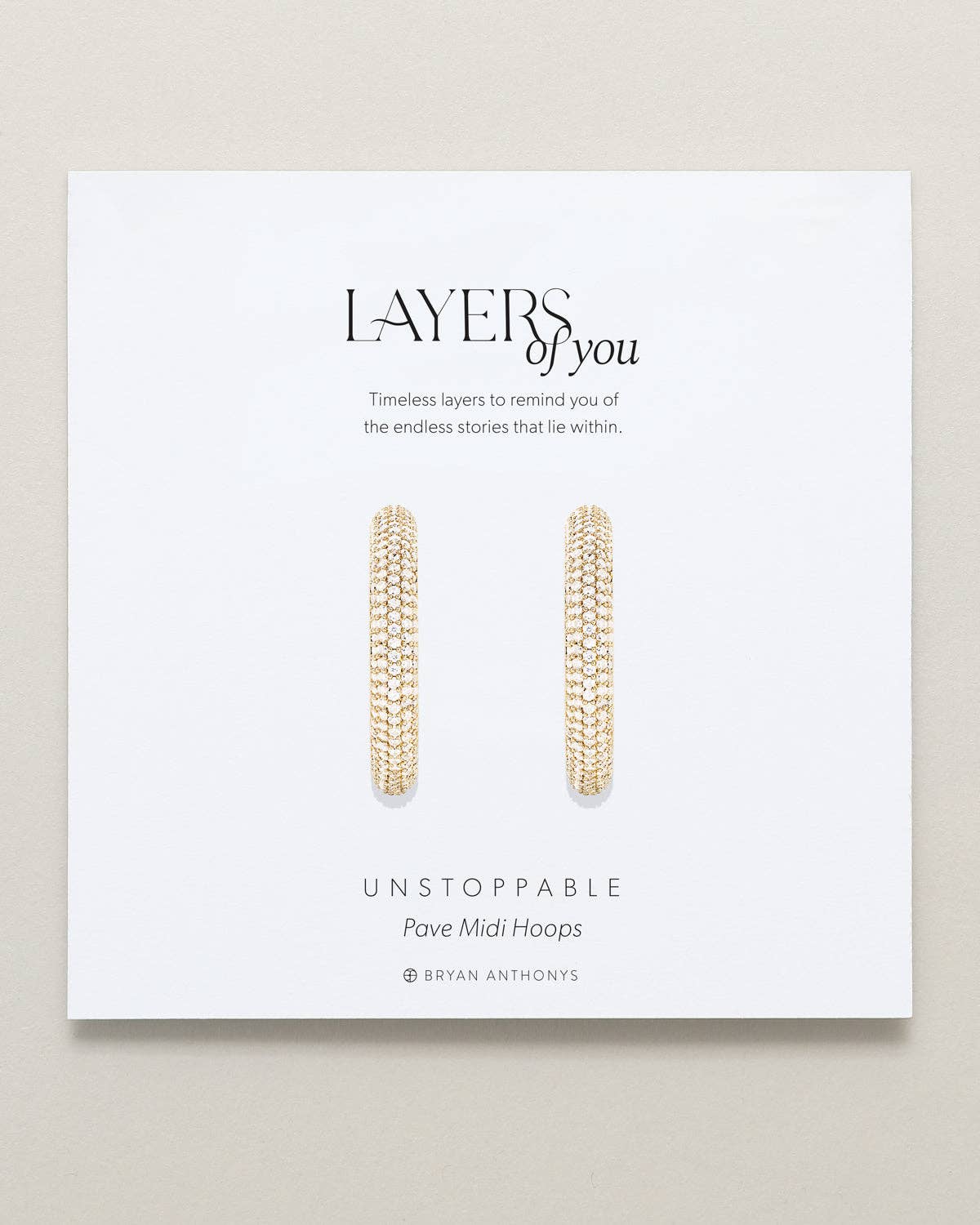 Bryan Anthonys - Unstoppable Pave Midi Hoop Earrings: Silver