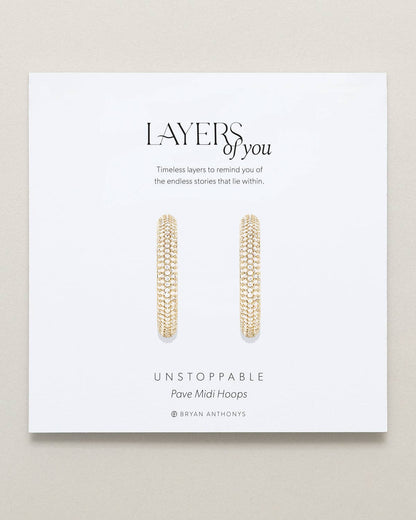 Bryan Anthonys - Unstoppable Pave Midi Hoop Earrings: Silver