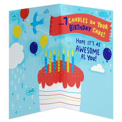 DICKENS INC. - 7th Birthday Card for Kids (Colorful Celebration)