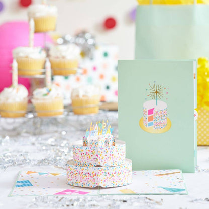 Lovepop Cards - Sprinkles Birthday Cake 5''x7'' Card, Birthday Cards