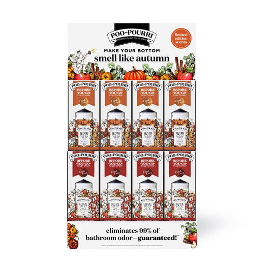 ~Pourri - Poo~Pourri Fall Display 2 Tier Pre-Packed 24 count 2oz LTO