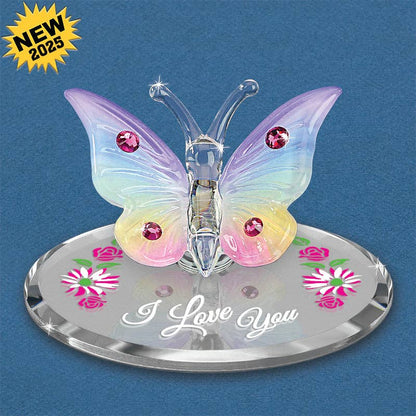 Glass Baron - L0 319-RLU: Butterfly "I Love You"