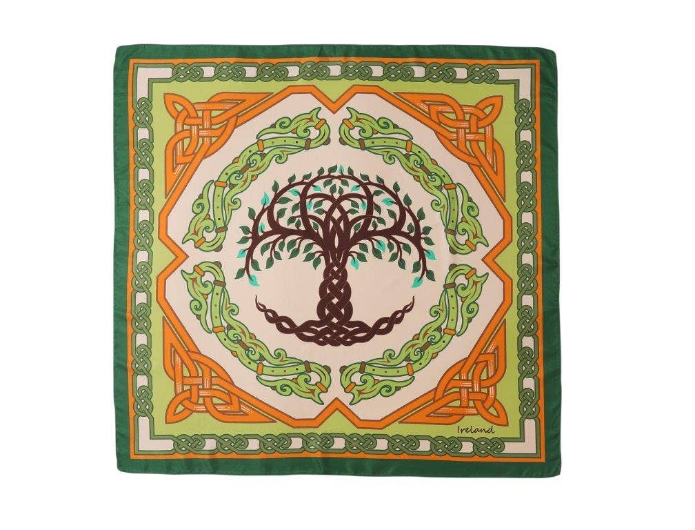 Celtic Ore Crafts - IRS-036A Polydisk Scarf Tree Green/Gold