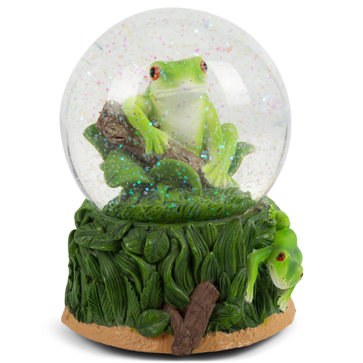 Cottage Garden - Playful Tree Frog 100MM Musical Snow Globe