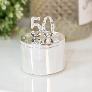 WIDDOP and Co. - Milestones Silverplated Trinket Box With Crystal 50