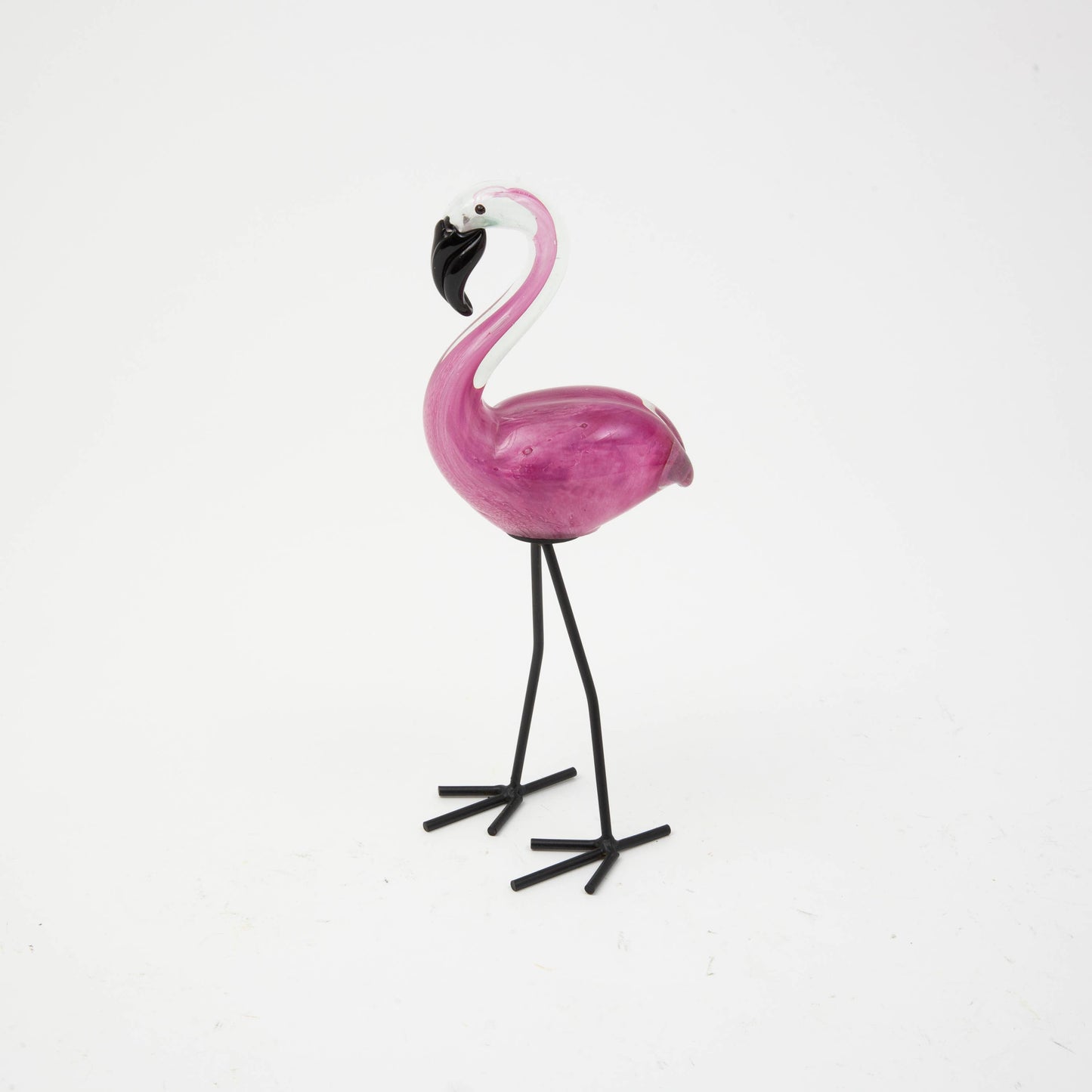 The Gerson Companies - Discount 11.4"H Handblown Glass Flamingo w/ Metal Feet