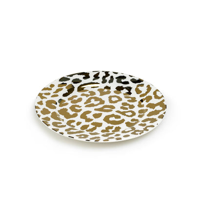Grace Teaware - Gold Leopard 8" Fine Porcelain Dessert Plate