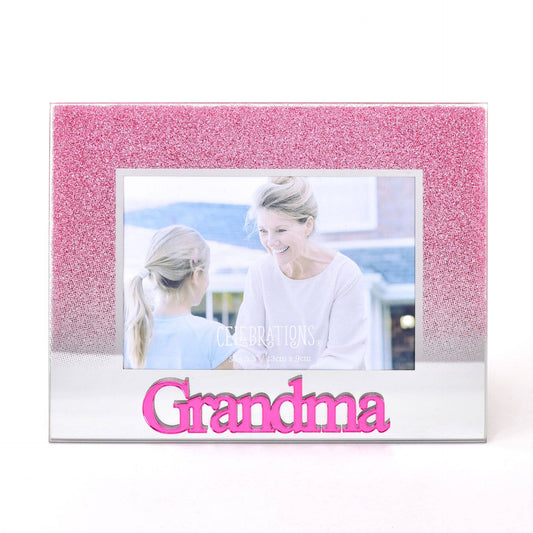 WIDDOP and Co. - **MULTI 8** Pink Glitter / Acrylic Frame 5" x 3.5" - Grandma