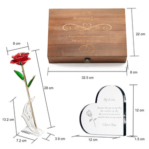 The Wine Savant /  Khen Glassware - Anniversary, Birthday & Everyday 24K Gold Rose Love Box