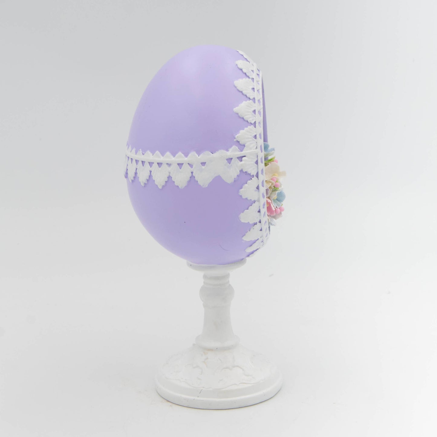 Roman - 7.25"H Purple Sugar Egg Pedestal with Chick Easter Figurine