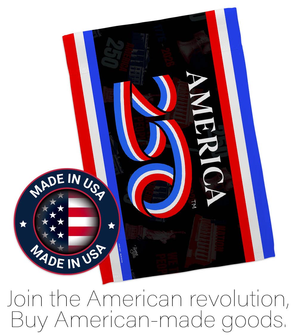 Two Group Flag Co - America 250 Flag Anniversary USA 250th Home Decor: Garden Flag 13" x 18.5" Only / Double Sided-Thick Fabric