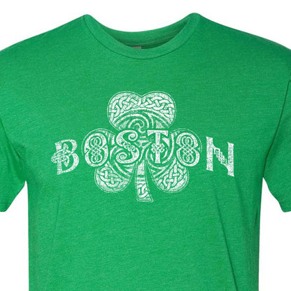 Charleston Apparel - Customizable City Kelly Green Celtic Clover Shamrock BOSTON: Small