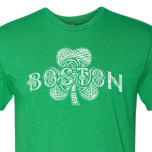 Charleston Apparel - Customizable City Kelly Green Celtic Clover Shamrock BOSTON: XXL