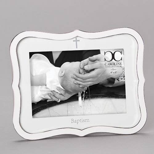 Roman - 8.25"H WHITE BAPTISM FRAME 4X6
