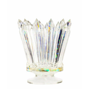 The Wine Savant /  Khen Glassware - Amethyst Crystal Makeup Brush Holder, Iridescent Shine