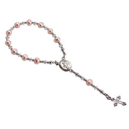 Cherished Moments - Sterling Silver Pink Baby Rosary Girl Baptism Gift