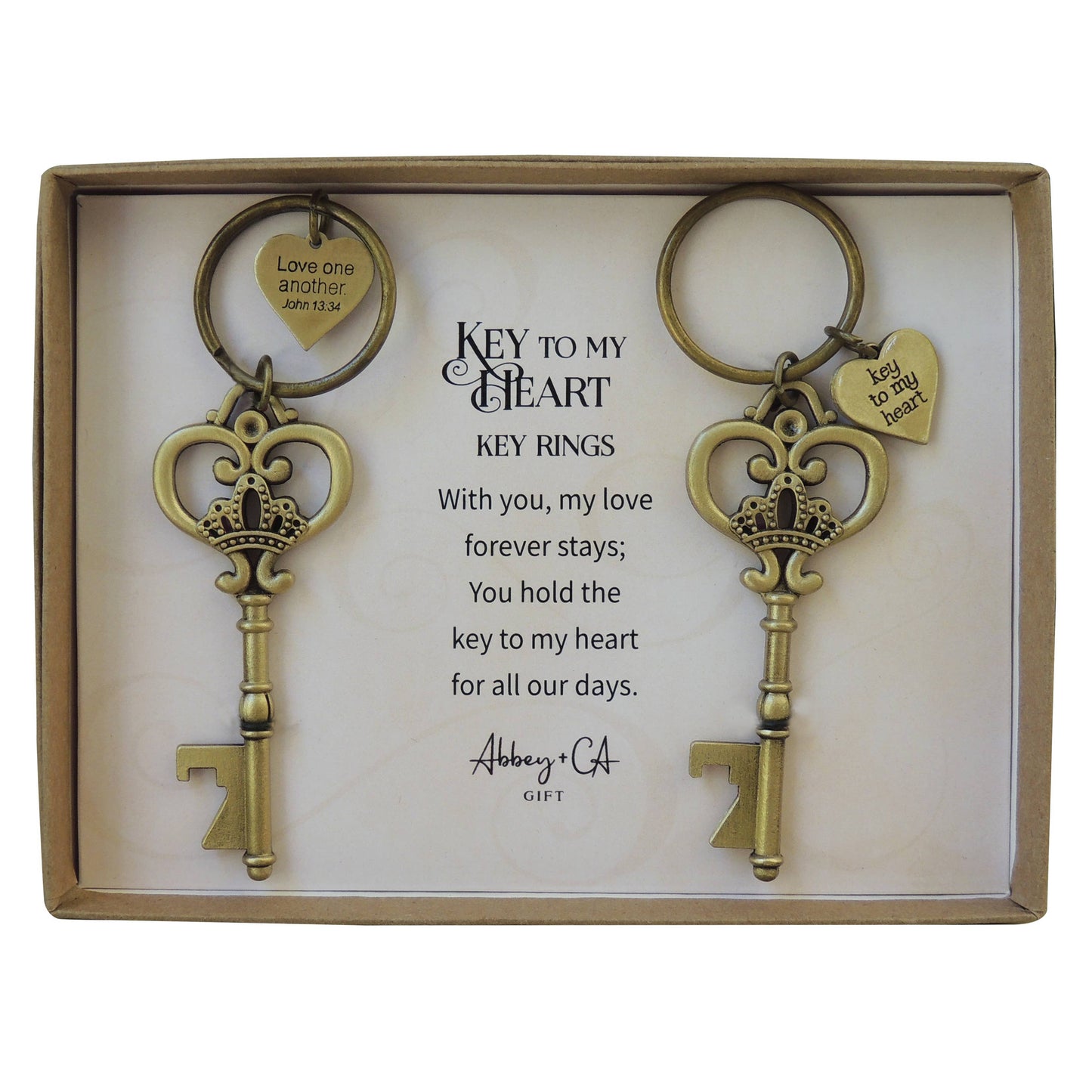 Abbey + CA Gift - Antique Key Ring Sets: Wedding Wishes