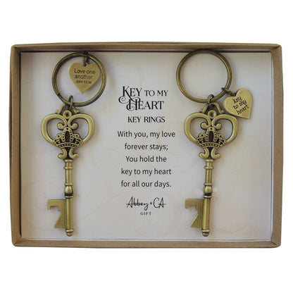 Abbey + CA Gift - Antique Key Ring Sets: Wedding Wishes
