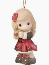 Precious Moments Dated Annual "Have A Heart Warming Christmas" Ornament 2019 Girl