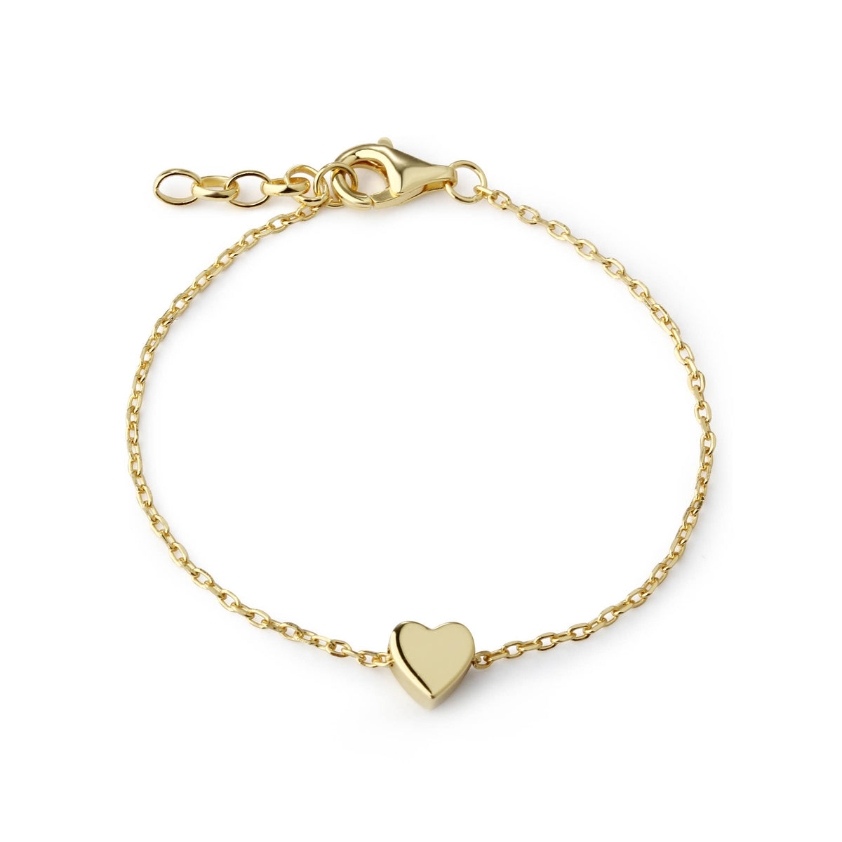 Cherished Moments - 14k Gold-Plated Dainty Heart Chain Baby Bracelet Engravable: Medium 1-5 Years