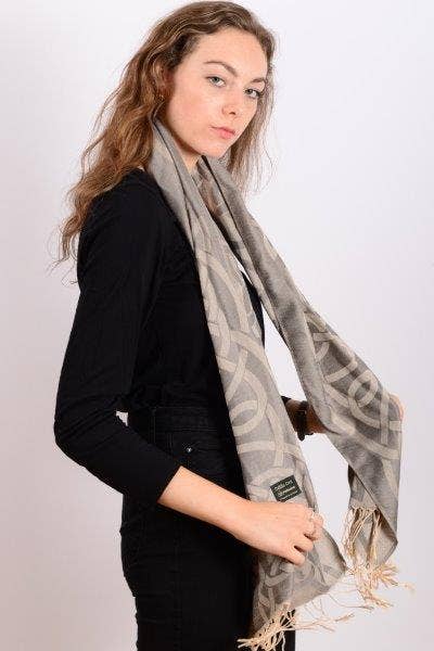 Celtic Ore Crafts - IRS-008G Celtic Trad Pashmina 65cm x 190cm: Grey / 65cm x 190cm