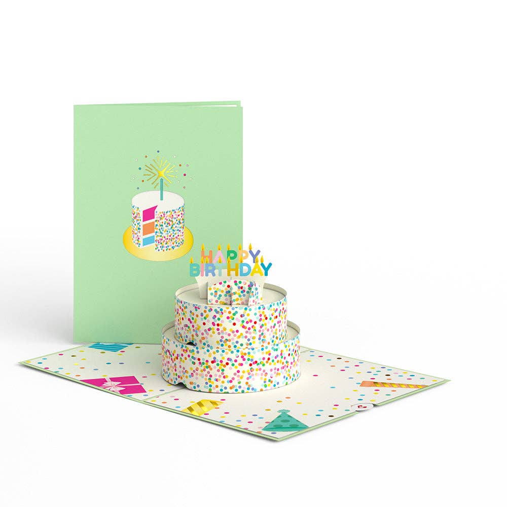 Lovepop Cards - Sprinkles Birthday Cake 5''x7'' Card, Birthday Cards