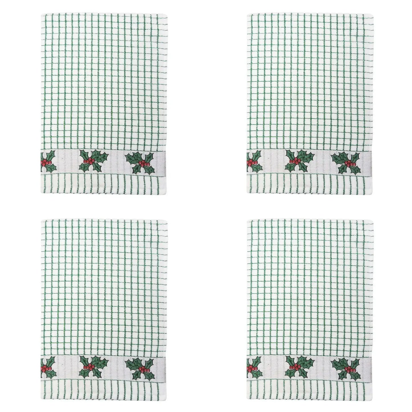 Dublin Gift Company - Poli Dri Jacquard Holly Tea Towel: Pack of 4