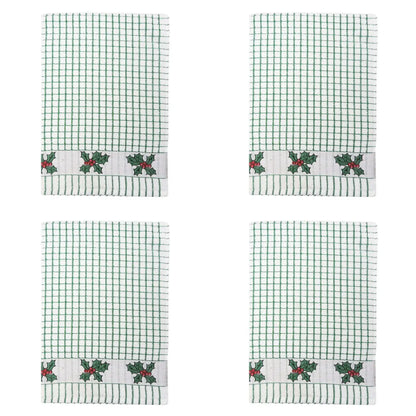 Dublin Gift Company - Poli Dri Jacquard Holly Tea Towel: Pack of 4