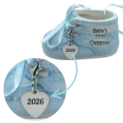 Elskandi - 2026 Baby Boy First Christmas Ornament – Blue Baby Shoe