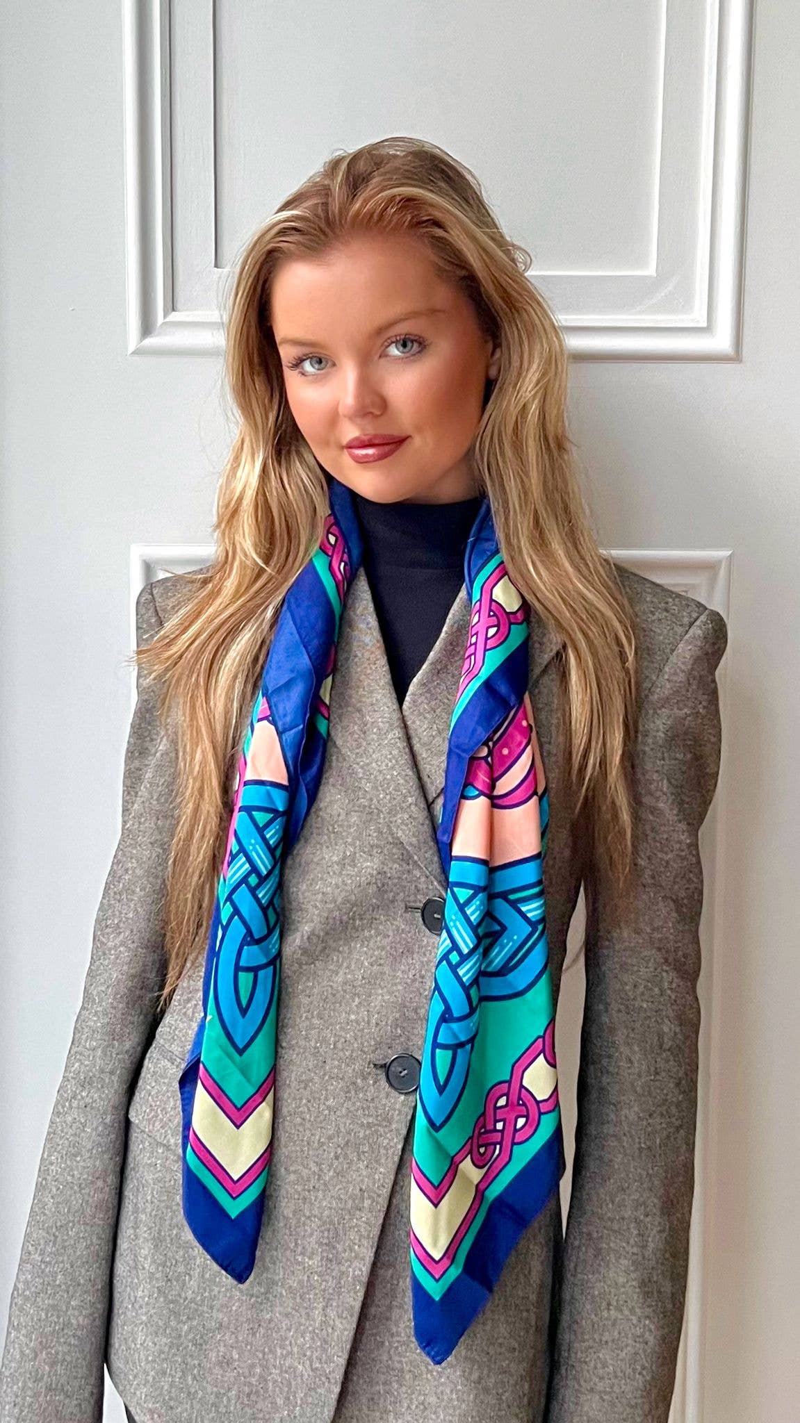 Celtic Ore Crafts - IRS-036B Polysilk Scarf Trinity Blue/ Pink