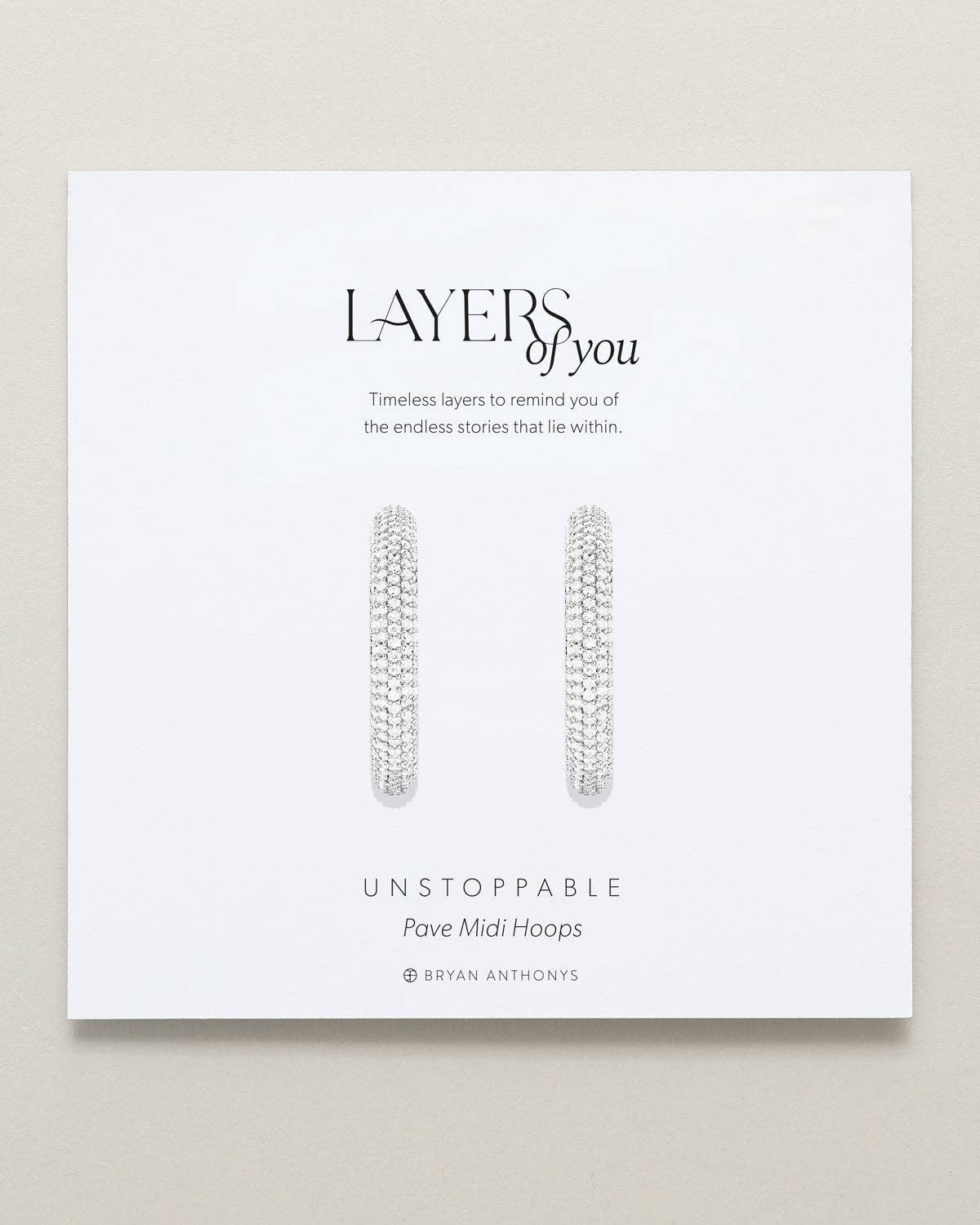 Bryan Anthonys - Unstoppable Pave Midi Hoop Earrings: Silver