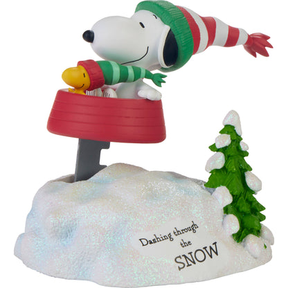 Precious Moments - Peanuts Dashing Through The Snow Rocking Musical