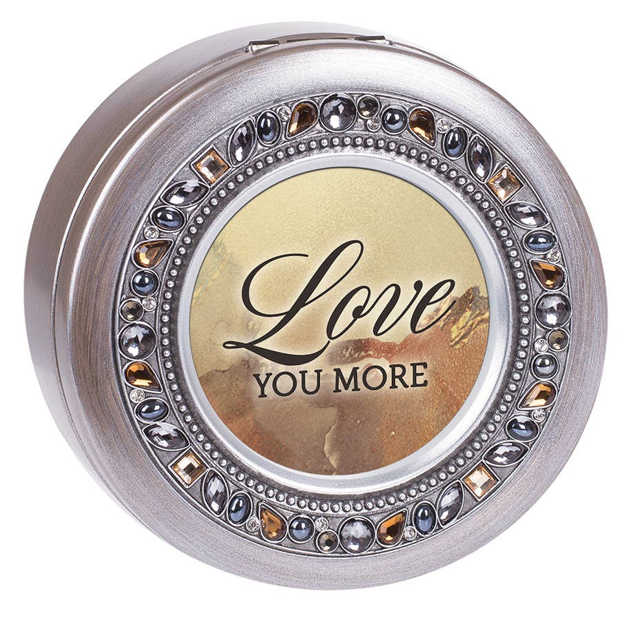 Cottage Garden - Love You More Round Pewter Jeweled Music Box