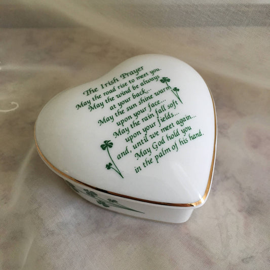 CBE Inc - Irish Prayer Porcelain Keepsake Box: Heart