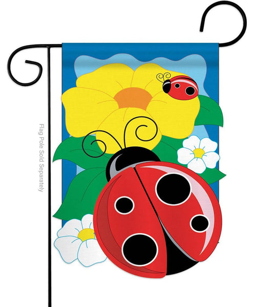 Two Group Flag Co - Ladybug Garden Friends Floral Decor Flag: Double Sided-Thick Fabric / Garden Flag 13" x 18.5" Only