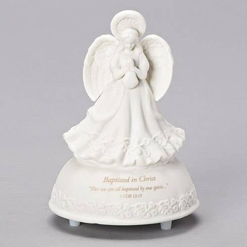 Roman - Musical Baptism Angel Figure; Tune: Children's Prayer