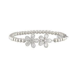 Love, Lisa - Felicity Floral Collection of Bracelets: Silver / 3 Flower Bracelet  (6mm)