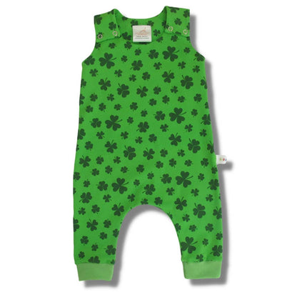 biau-biau - Shamrock Organic Cotton Jersey Romper: 3-6 M