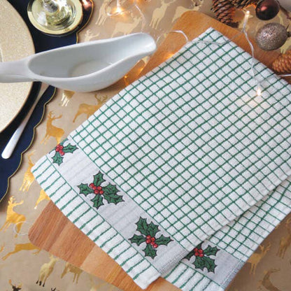 Dublin Gift Company - Poli Dri Jacquard Holly Tea Towel: Pack of 4