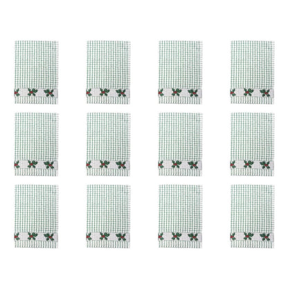 Dublin Gift Company - Poli Dri Jacquard Holly Tea Towel: Pack of 4