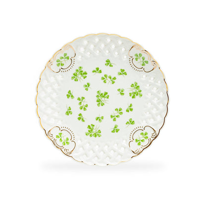 Grace Teaware - 7.5" Shamrock Pierced Fine Porcelain Dessert Plate