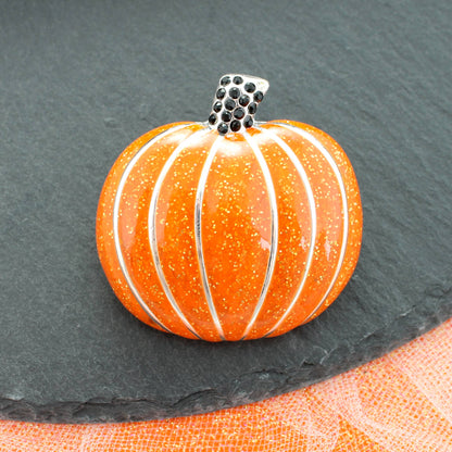 Seasons Jewelry - Enamel Pumpkin Pin/Pendant - Fall/Halloween