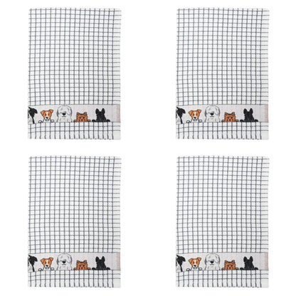 Dublin Gift Company - Polidri Tea Towel Charcoal Dogs Jacquard: Pack of 2