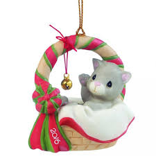 Precious Moments "Meowie Christmas" Dated 2016 Porcelain Cat Ornament