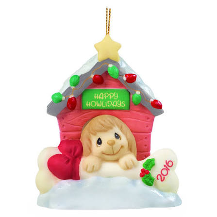 Precious Moments "Home For the Holidays" Dated 2016 Porcelain Puppy Ornament