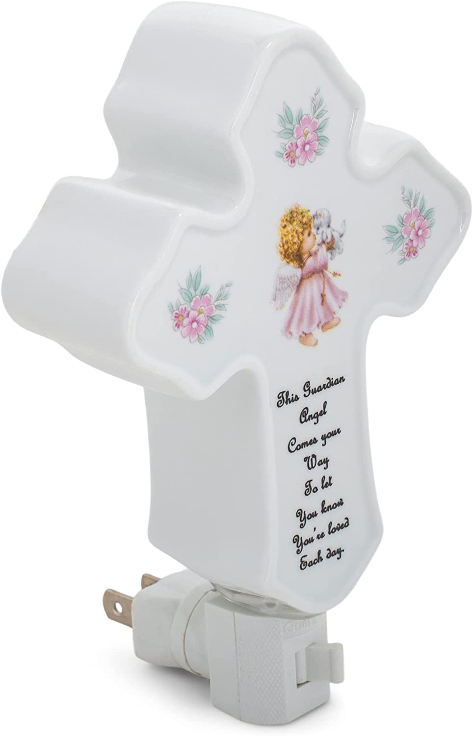 CBE Inc - Guardian Angel Pink Porcelain Night Light