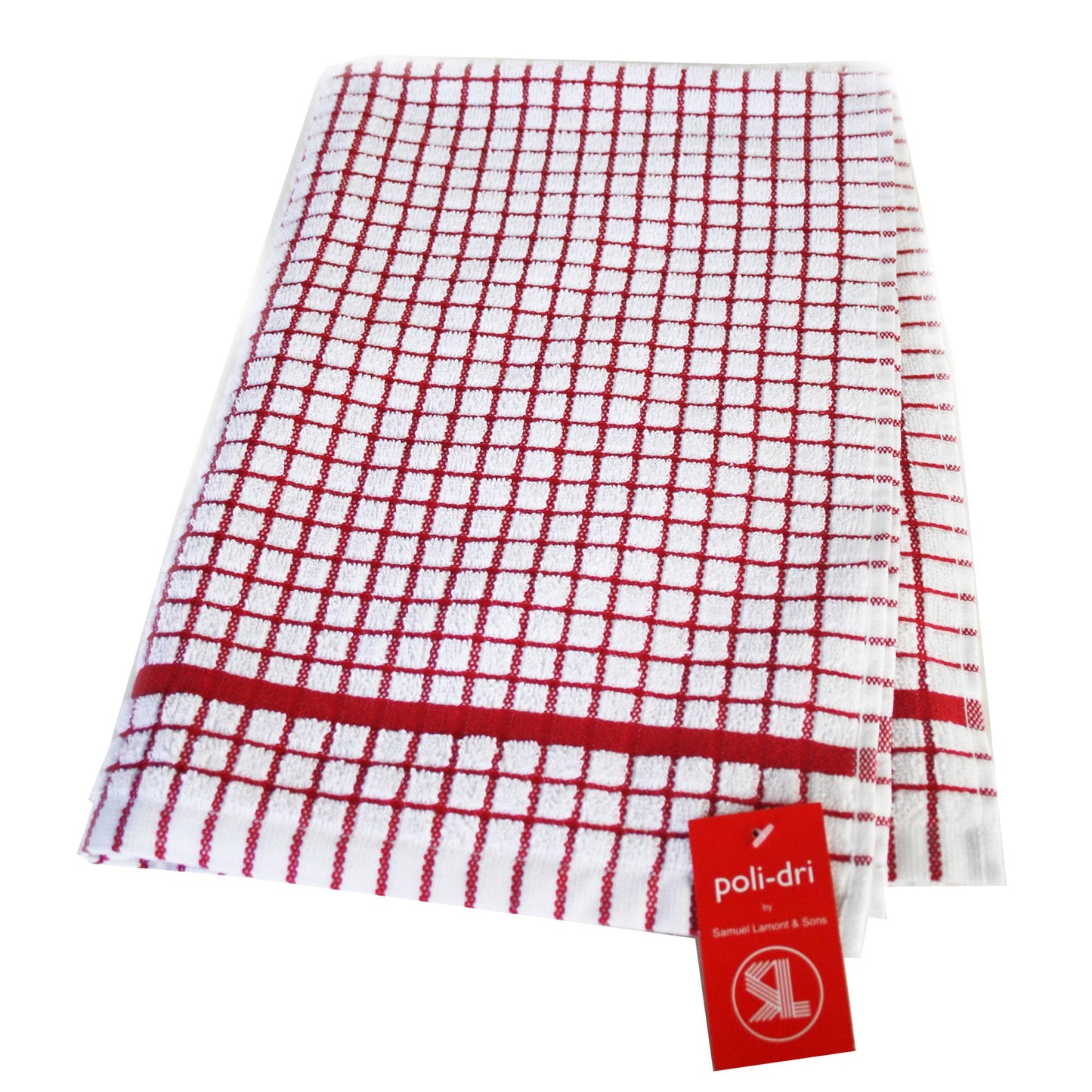 Poli-Dri Cotton Tea Towel - Red